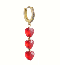 Load image into Gallery viewer, Poison Swarovski Crystal Heart Beads &amp; Zirconia Hoop Earring
