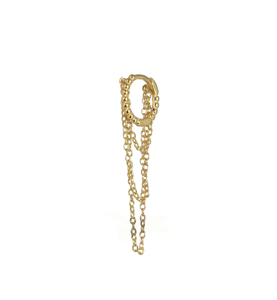 Ball & Chain 18Kt Gold-Plated Huggie Hoop