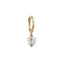 Load image into Gallery viewer, Anna Butterfly Swarovski Crystal Gold-Plated Huggie Earring
