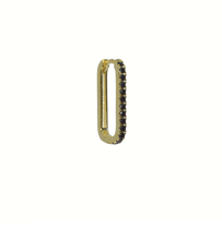 Load image into Gallery viewer, Penny Black 18Kt Gold-Plated Rectangle Hoop Earring
