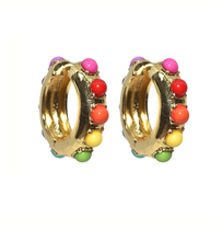 Load image into Gallery viewer, Urto Rainbow Gold-Plated Hoop Earrings
