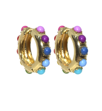 Load image into Gallery viewer, Urto Rainbow Gold-Plated Hoop Earrings
