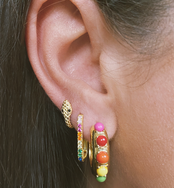 Urto Rainbow Gold-Plated Hoop Earrings