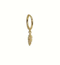 Load image into Gallery viewer, Feather Rock 18Kt Gold-Plated Huggie Hoop Earrings
