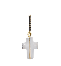 Load image into Gallery viewer, Francie Swarovski Cross Crystal Gold-Plated Huggie Earring
