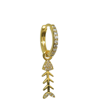 Load image into Gallery viewer, Fishbone 18Kt Gold-Plated Hoop Earring
