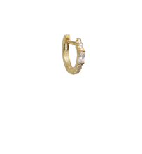 Load image into Gallery viewer, Mina Baguette Zirconia 18Kt Gold-Plated Mini Hoop

