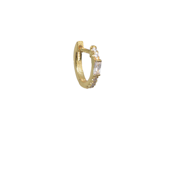 Mina Baguette Zirconia 18Kt Gold-Plated Mini Hoop