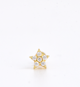 Star 18Kt Gold-Plated Ball Back Stud