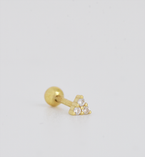 Load image into Gallery viewer, Pyramid 18Kt Gold-Plated Screw-back Stud
