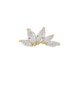 Foliage 18Kt Gold-Plated Screw-back Stud
