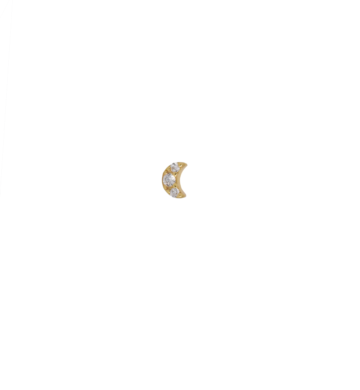 Moon 18Kt Gold-Plated Screw-back Stud
