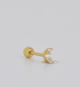 Moon 18Kt Gold-Plated Screw-back Stud