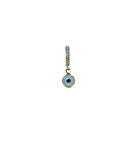 Load image into Gallery viewer, Turquoise Evil Eye 18Kt Gold-Plated Single Hoop
