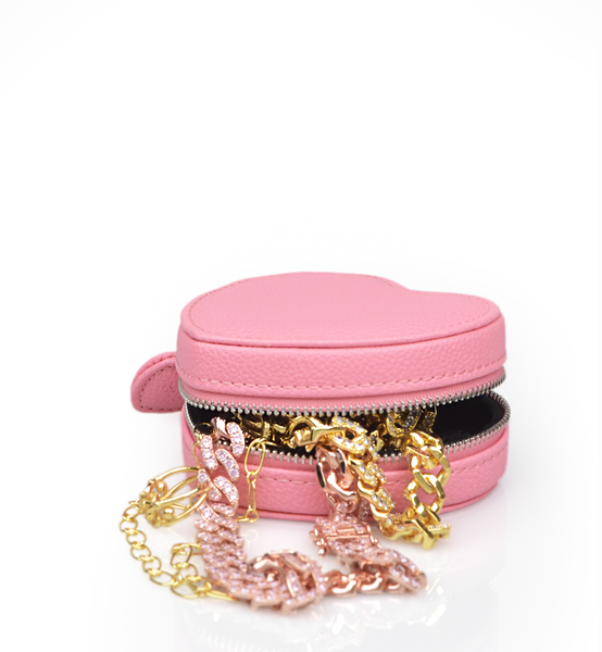 Pink Heart Jewellery Case
