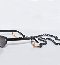 Load image into Gallery viewer, Black Marble Mask &amp; Eyewear Resin Chain
