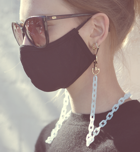 Ice Blue Mask & Eyewear Resin Chain
