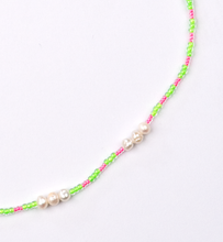 Load image into Gallery viewer, Candy Apple Fluoro Pearl Bead Necklace

