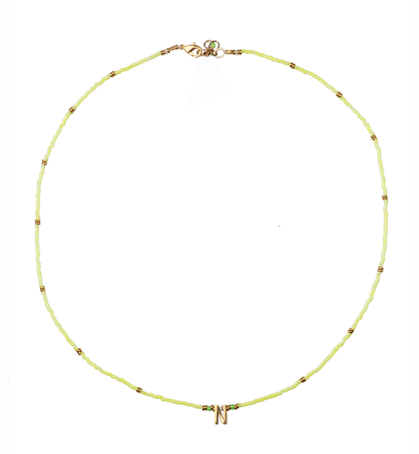 Summer Letter Fluoro Pearl Bead Necklace