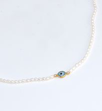 Load image into Gallery viewer, Evil Eye 003 Turkish Charm Freshwater Pearl Necklace
