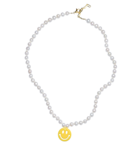 Load image into Gallery viewer, Acieed Smiley Yolk Neon Yellow Freshwater Pearl Necklace
