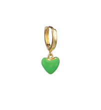 Load image into Gallery viewer, Grass 18Kt Gold-Plated Green Heart Earring
