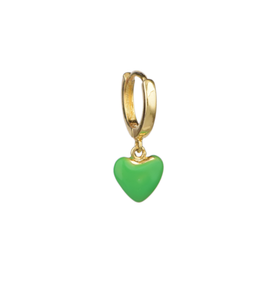 Grass 18Kt Gold-Plated Green Heart Earring