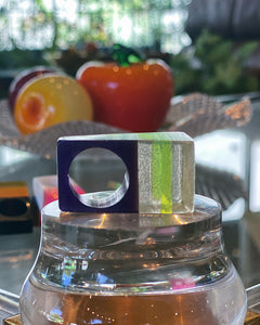 70’s Lucite Ring - Purple & Lime